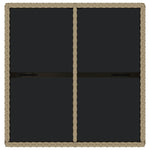Garden Table Beige 109x107x74 cm Poly Rattan and Glass 316789