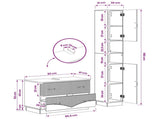 2 Piece Bathroom Cabinet Set HOORN Old Wood Engineered Wood 3417556
