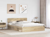 Bed Frame Sonoma Oak 150 x 200 cm Solid Pine Wood 3412062