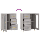 Sideboard Grey Sonoma 69.5x34x90 cm Engineered Wood 828026