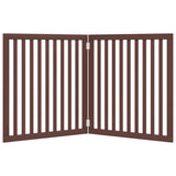 Dog Gate Foldable 2 Panels Brown 160 cm Poplar Wood 352266