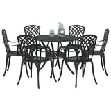 Garden Dining Set 7 pcs Black Aluminium 3334721