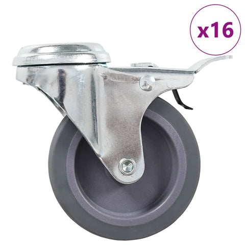16 pcs Bolt Hole Swivel Casters 75 mm 277858