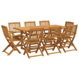 9 Piece Garden Dining Set 180x90x75 cm Solid Wood Acacia 3321529