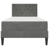 Bed Frame with Mattress Dark Grey 90 x 190 cm Velvet 3415257