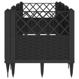Garden Planter with Pegs Black 123.5x43.5x43.5 cm PP 368017