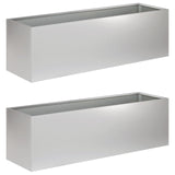Garden Planter 2 pcs Silver 80 x 30 x 30 cm Galvanised Steel 8005215