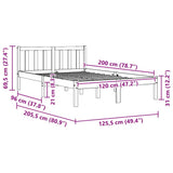 Bed Frame without Mattress Wax Brown 120x200 cm Solid Wood Pine 844808