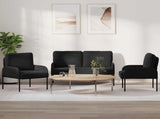 Sofa Sets with Cushion 3 pcs Black 115 x 56 x 80 cm Plywood 3406222