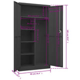 Locker Cabinet Anthracite Steel Locker Cabinet Rectangular 335973