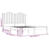 3103762 Bed Frame without Mattress Black Solid Wood 140x190 cm