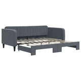 Daybed with Trundle without Mattress Dark Grey 90x190 cm Single 3197154