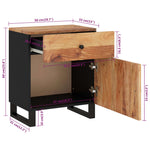 Bedside Cabinet 50x33x60 cm Solid Wood Acacia&Engineered Wood 350657
