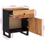 Bedside Cabinet 50x33x60 cm Solid Wood Acacia&Engineered Wood 350657