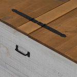 Storage Chest HALDEN White 91x91x47 cm Solid Wood Pine 4018406