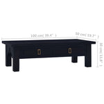 ZNTS Coffee Table Light Black Coffee 100x50x30 cm Solid Mahogany Wood 288829