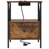 Bedside Cabinet Smoked Oak 41.5 x 40.5 x 55 cm Engineered Wood 859554