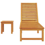 Sun Lounger Reclining Brown 53 x 202 x 89cm Solid Acacia wood 4108107