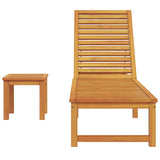 Sun Lounger Reclining Brown 53 x 202 x 89cm Solid Acacia wood 4108107