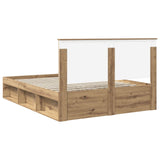 Bed Frame Artisian Oak 150 x 200 cm Solid Pine Wood 3411000