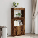 Highboard Old Wood 63x33x140 cm Engineered Wood 855113