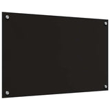 Kitchen Backsplash 2 pcs Black 80 x 50 cm Tempered Glass 3415546