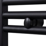 ZNTS Bathroom Heating Towel Rail Radiator Straight 600x764 mm Black 141906