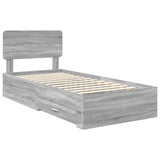 Bed Frame with Drawer Grey Sonoma 90 x 200 cm Engineered Wood 3412423