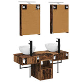 Bathroom Cabinet Set 5 pcs Old Wood 40 x 10.5 x 60.5 cm 3406277