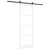 Sliding Door ORKDAL White 83 x 232 cm Solid Pine Wood and Glass 3331974