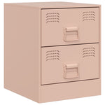 ZNTS Bedside Cabinets 2 pcs Pink 34.5x39x44 cm Steel 841622