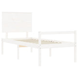Senior Bed without Mattress White Single Solid Wood 3195447