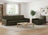 Sofa Set 2 pcs Army Green Faux Suede Fabric 3433129