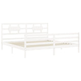 Bed Frame without Mattress White 200x200 cm Solid Wood 3194462