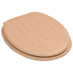 ZNTS WC Toilet Seats 2 pcs with Lids MDF Bamboo Design 276995