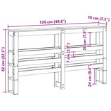 Headboard with Shelves 120 cm Solid Wood Pine 850890
