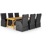 Garden Dining Set Black 3095301
