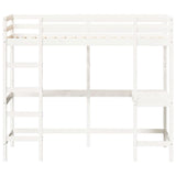 Loft Bed without Mattress White 90x200 cm Solid Wood Pine 842851