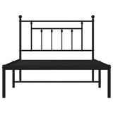 Bed Frame Black Steel Single Bed Frame Rectangular Industrial 353532