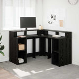 Desk with Shelf Black Oak 130 x 130 x 91 cm Engineered wood 3365617