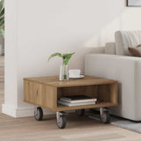 Side Table with Wheels Artisan Oak 50.5 x 50 x 30 cm 891031
