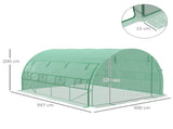 Polytunnel Greenhouse Walk-in Grow House Tent with Roll-up Sidewalls, Zipped Door and 8 Windows, T3398P318612