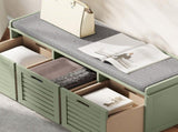 3-Drawer Shoe Storage Bench - Green T3398P423893