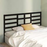 Bed Headboard Black 186x4x104 cm Solid Wood Pine 818159