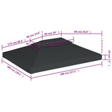 2-Tier Gazebo Top Cover 310 g/m 4x3 m Anthracite 44758