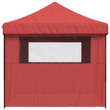 ZNTS Foldable Party Tent Pop-Up with 4 Sidewalls Burgundy 4004979