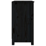 Book Cabinet Black Solid pine wood Compact Book Cabinet 821703