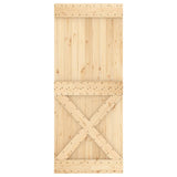 Sliding Door with Hardware Set 85x210 cm Solid Wood Pine 3203056