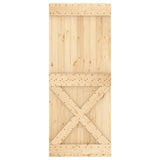 Sliding Door with Hardware Set 85x210 cm Solid Wood Pine 3203118