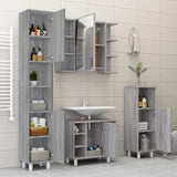 4 Piece Bathroom Cabinet Set Grey Sonoma Engineered Wood 3187613